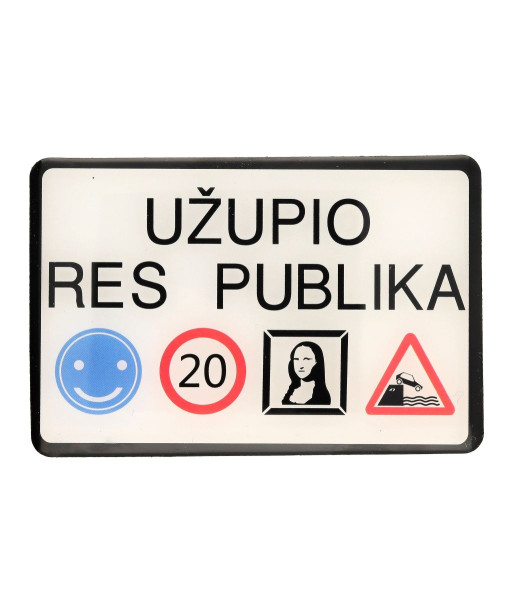 Baltas magnetas Užupio Res Publika